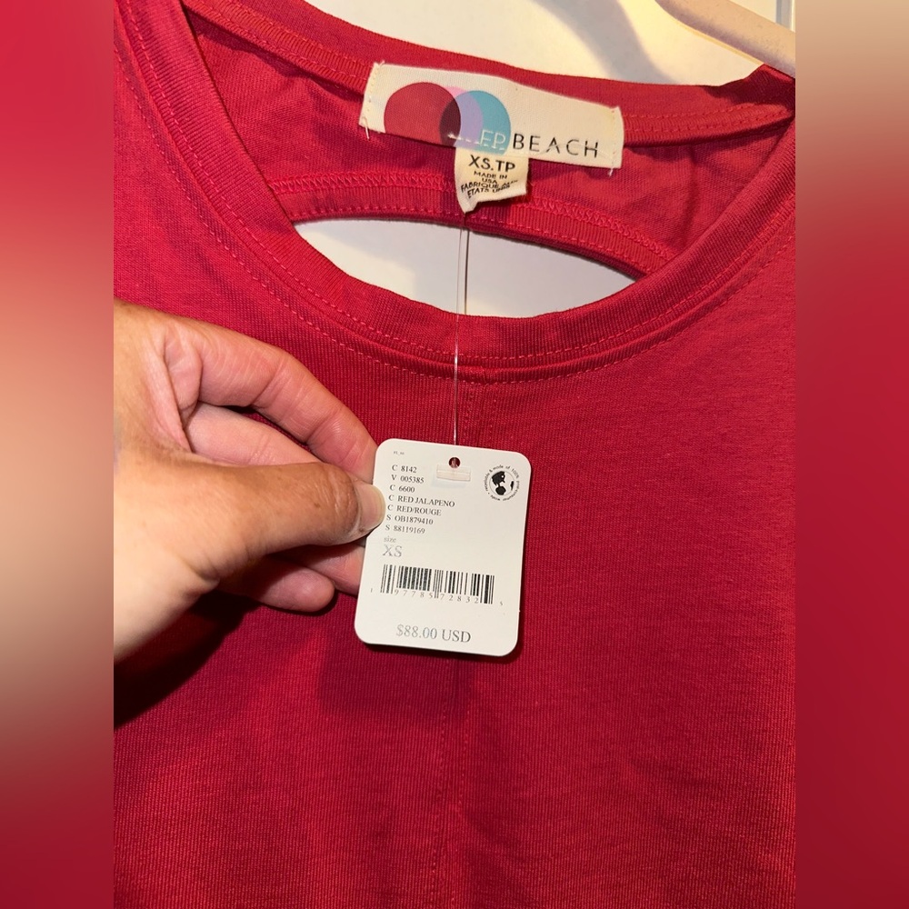NWT Free People Beach Simone Midi In Red Jalapeño - Picture 5 of 10